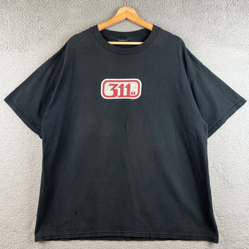 Vintage 1999 311 Soundsystem Band T-Shirt Black Mens XL Short Sleeve Rock Tee
